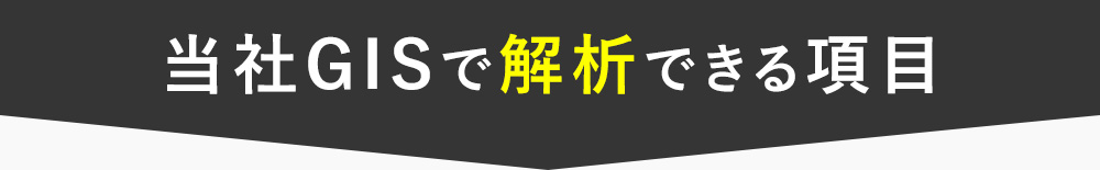 当社GISで解析できる項目