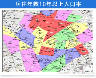 居住年数10年以上人口率