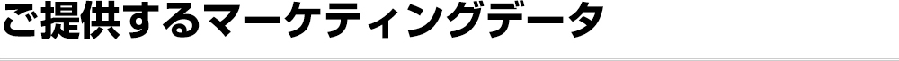 ご提供するマーケティングデータ