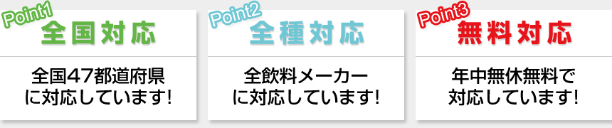 全国対応、全種対応、無料対応